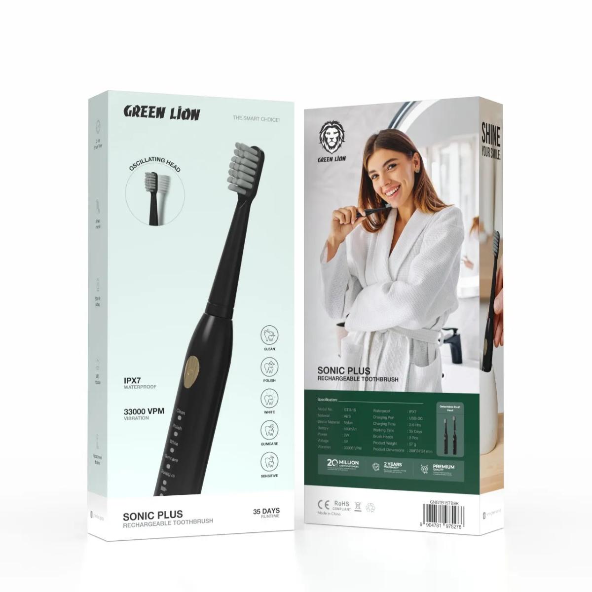 Green Lion Sonic Plus Rechargeable Toothbrush
