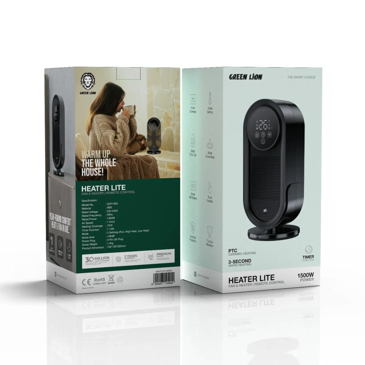 Green Lion Heater Lite with Remote Control 1500W