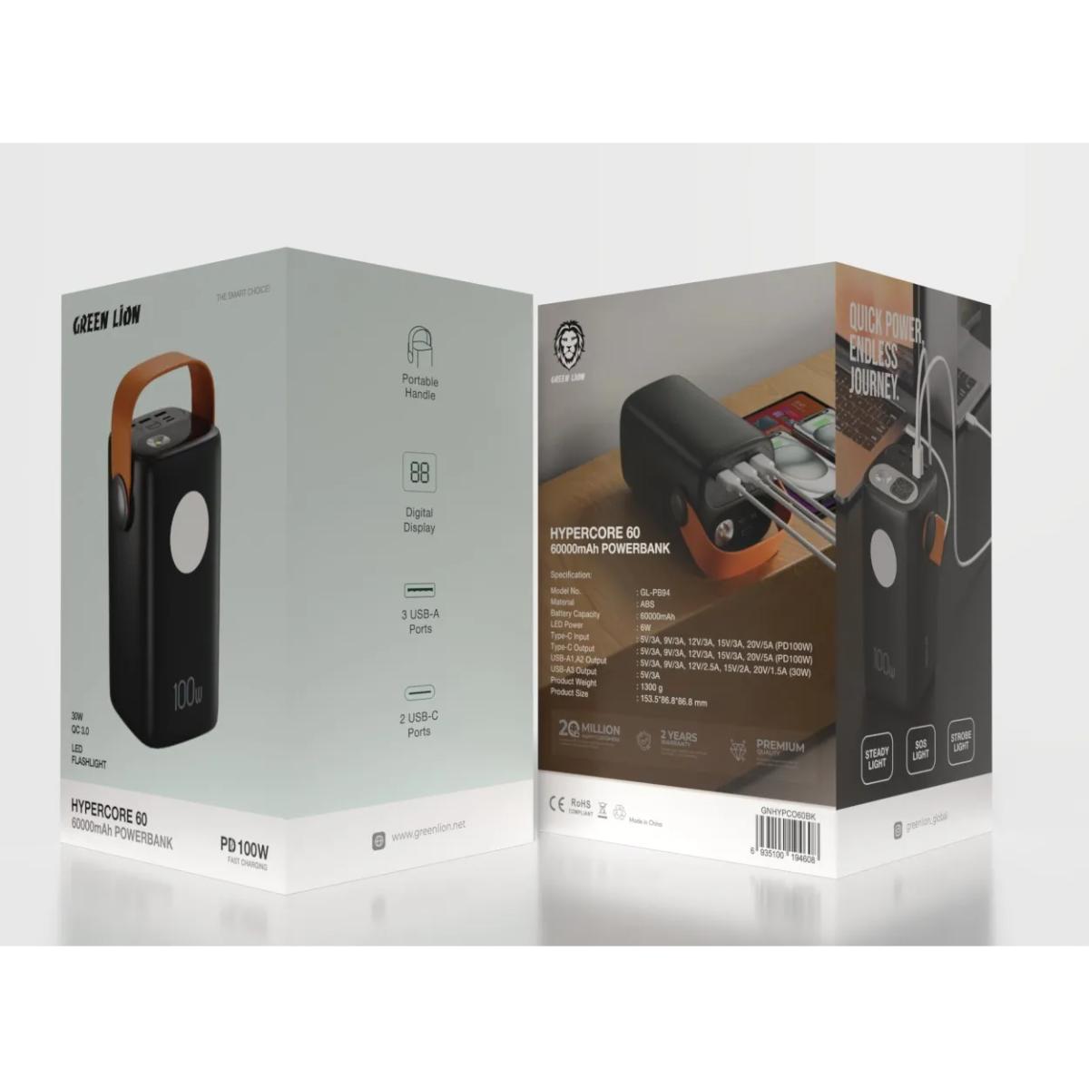 Green Lion Hyper Core 60000mAh 100W PD Power Bank