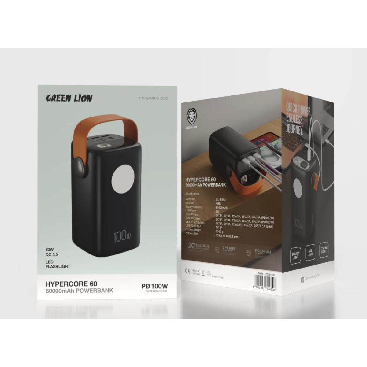 Green Lion Hyper Core 60000mAh 100W PD Power Bank