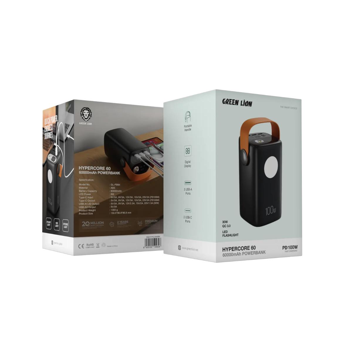 Green Lion Hyper Core 60000mAh 100W PD Power Bank
