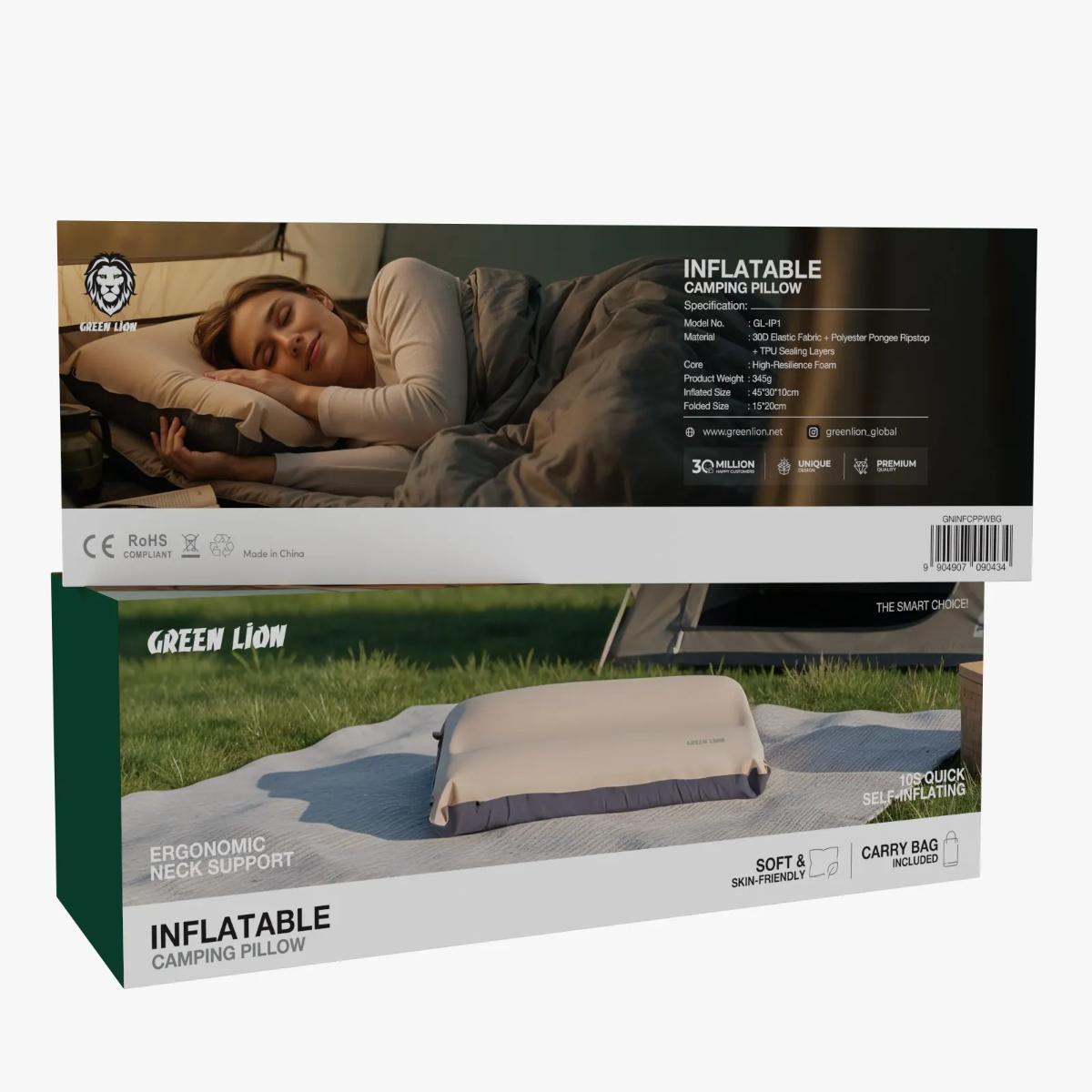 Green Lion Inflatable Camping Pillow