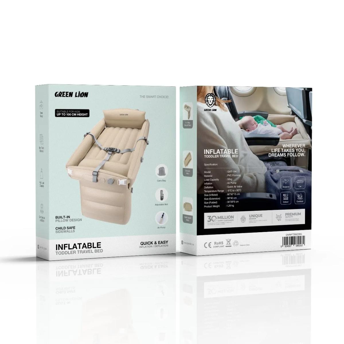 Green Lion Inflatable Toddler Travel Bed