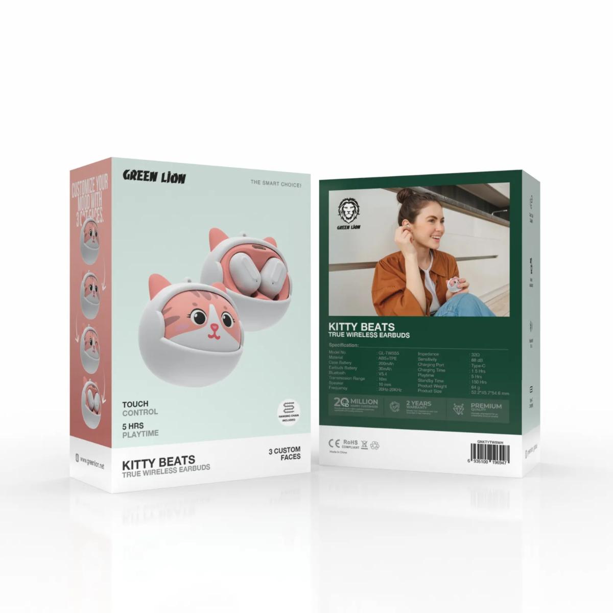 Green Lion Kitty Beats True Wireless Earbuds
