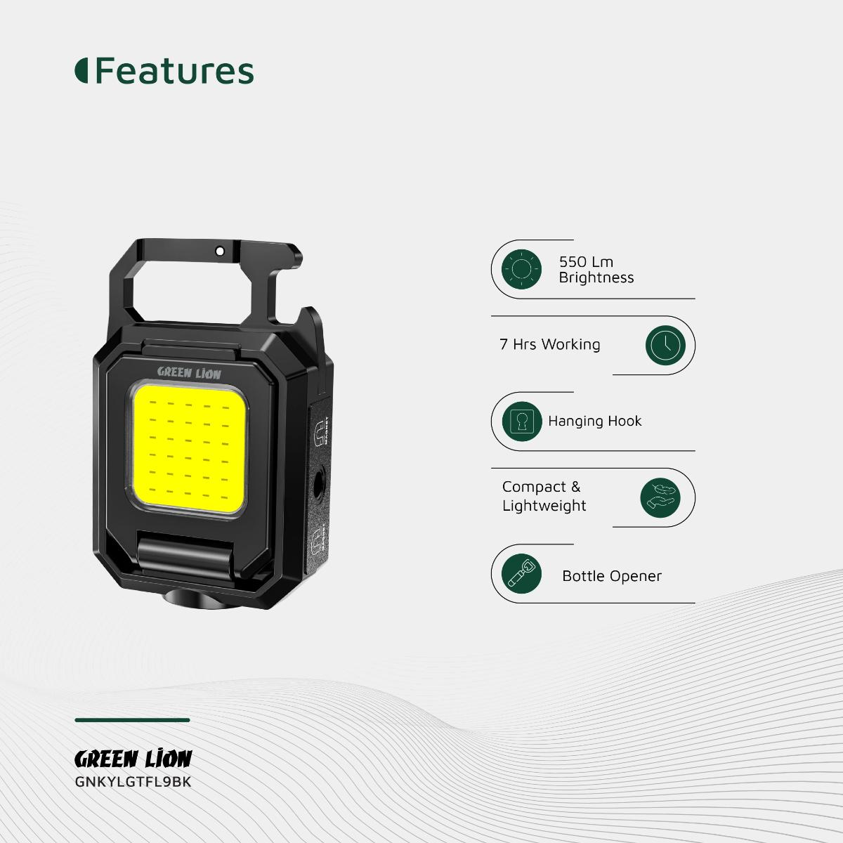 Green Lion Keychain Light