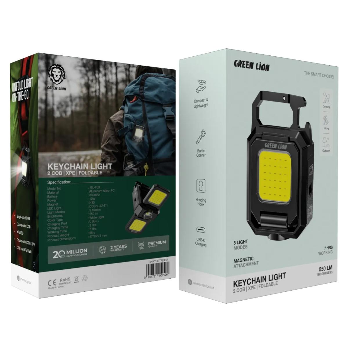 Green Lion Keychain Light