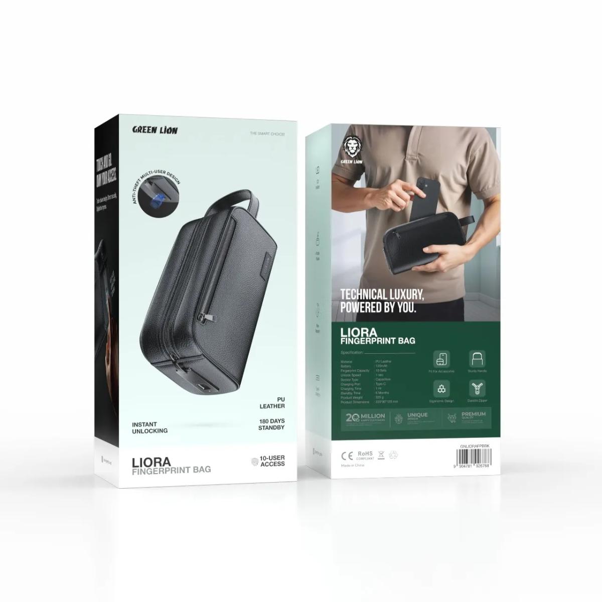 Green Lion Liora Finger Print Bag