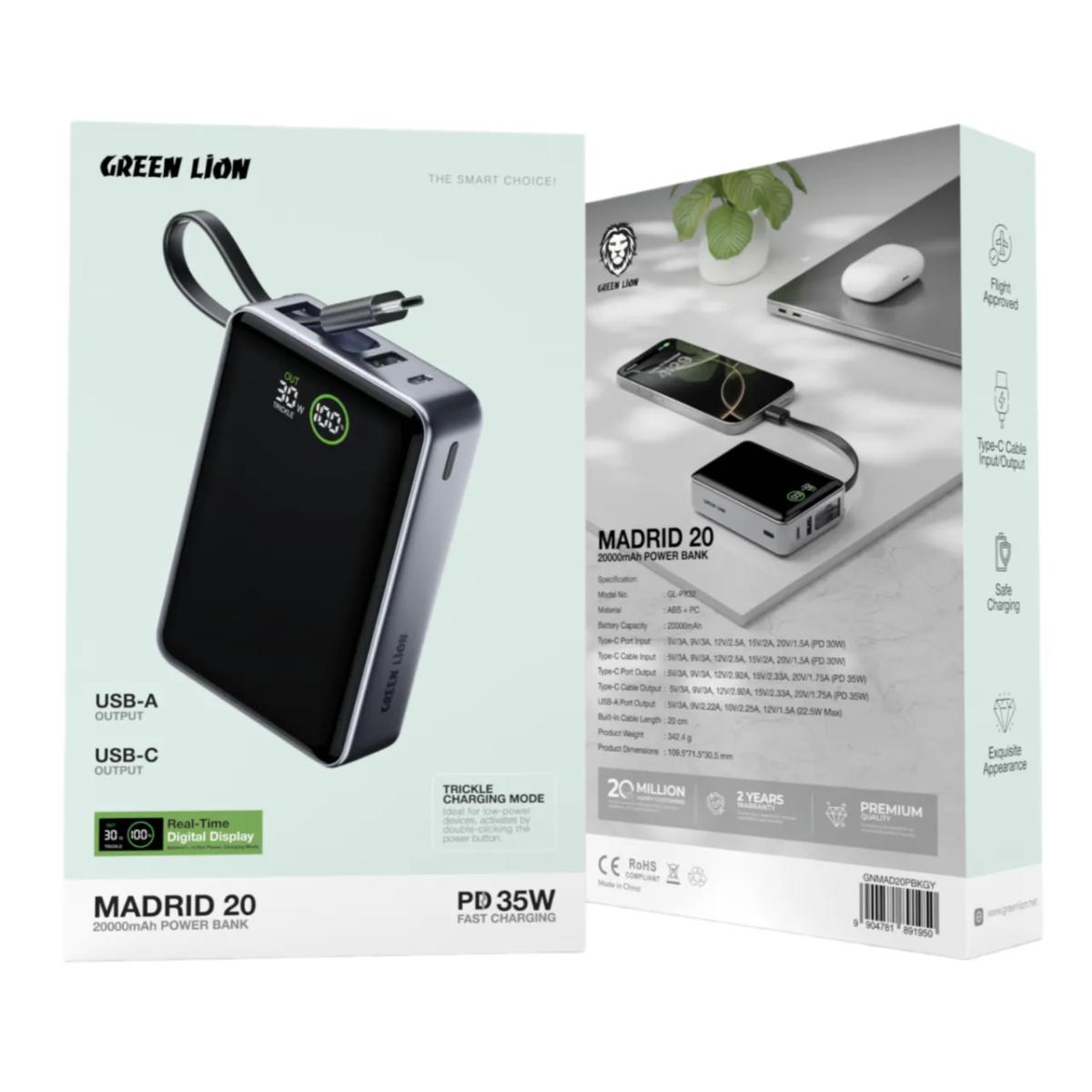 Green Lion Madrid 20000mAh 35W PD Power Bank