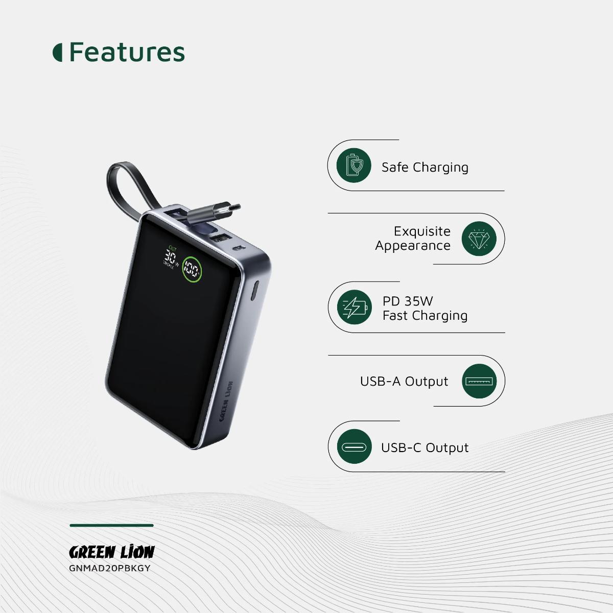 Green Lion Madrid 20000mAh 35W PD Power Bank