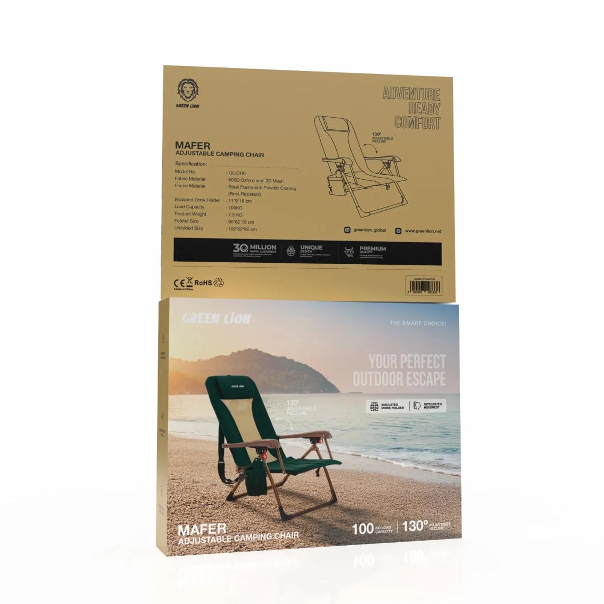 Green Lion Mafer Adjustable Camping Chair