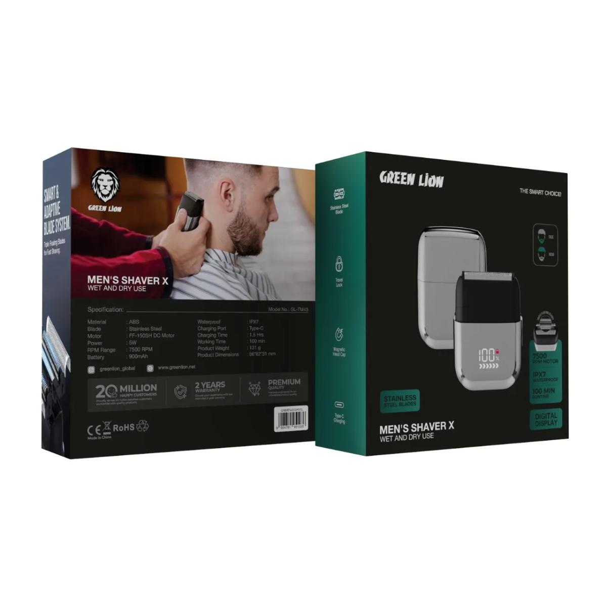 Green Lion Men's Shaver X Wet and Dry Use