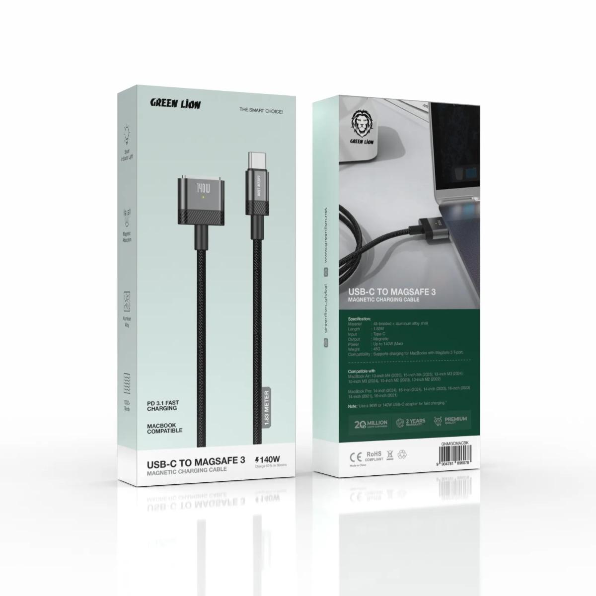 Green Lion USB•C to MagSafe 3 Magnetic Charging Cable