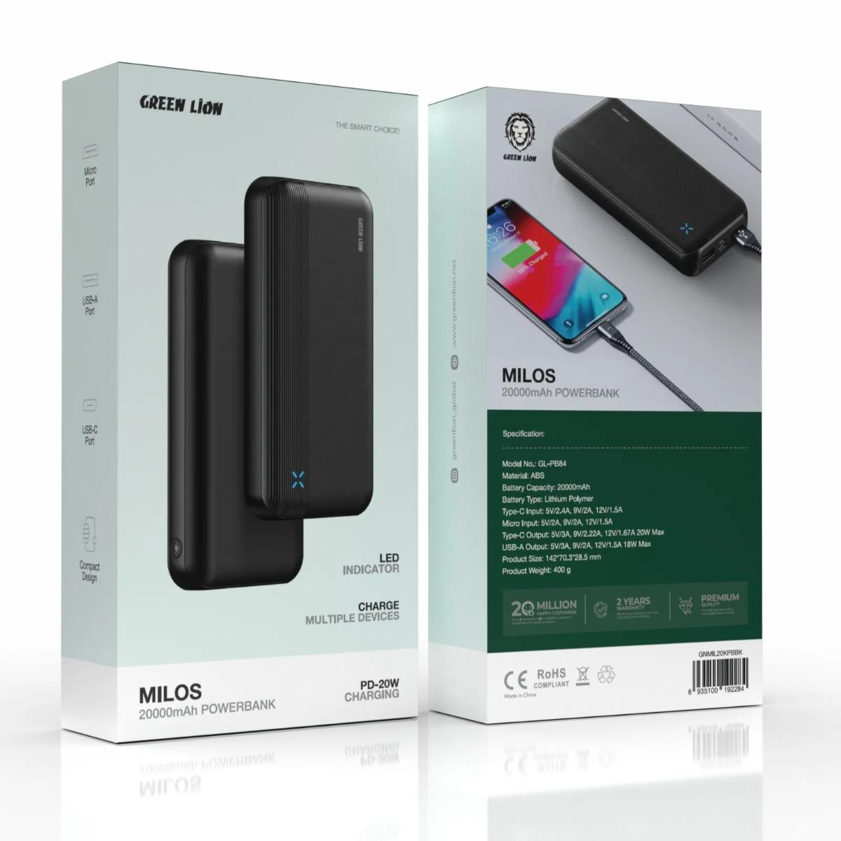 Green Lion Milos 20000mAh Power Bank