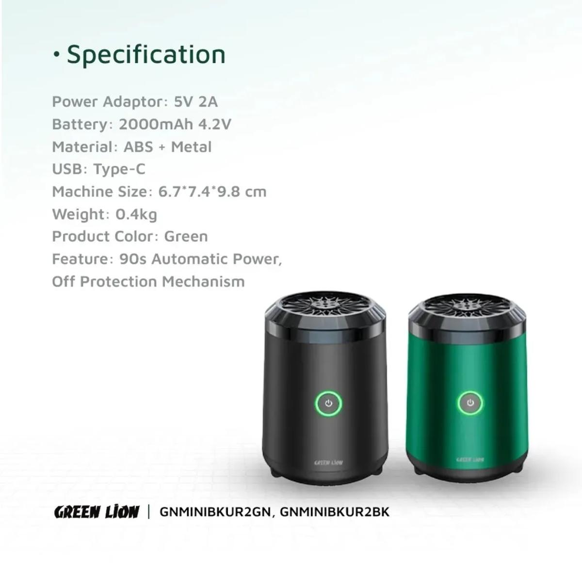 Green Lion Mini Bakhour 2 Rechargeable Smart Censer