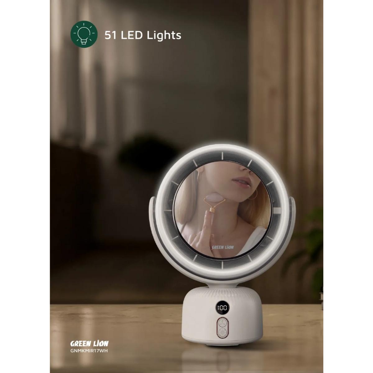 Green Lion Makeup Mirror Fan