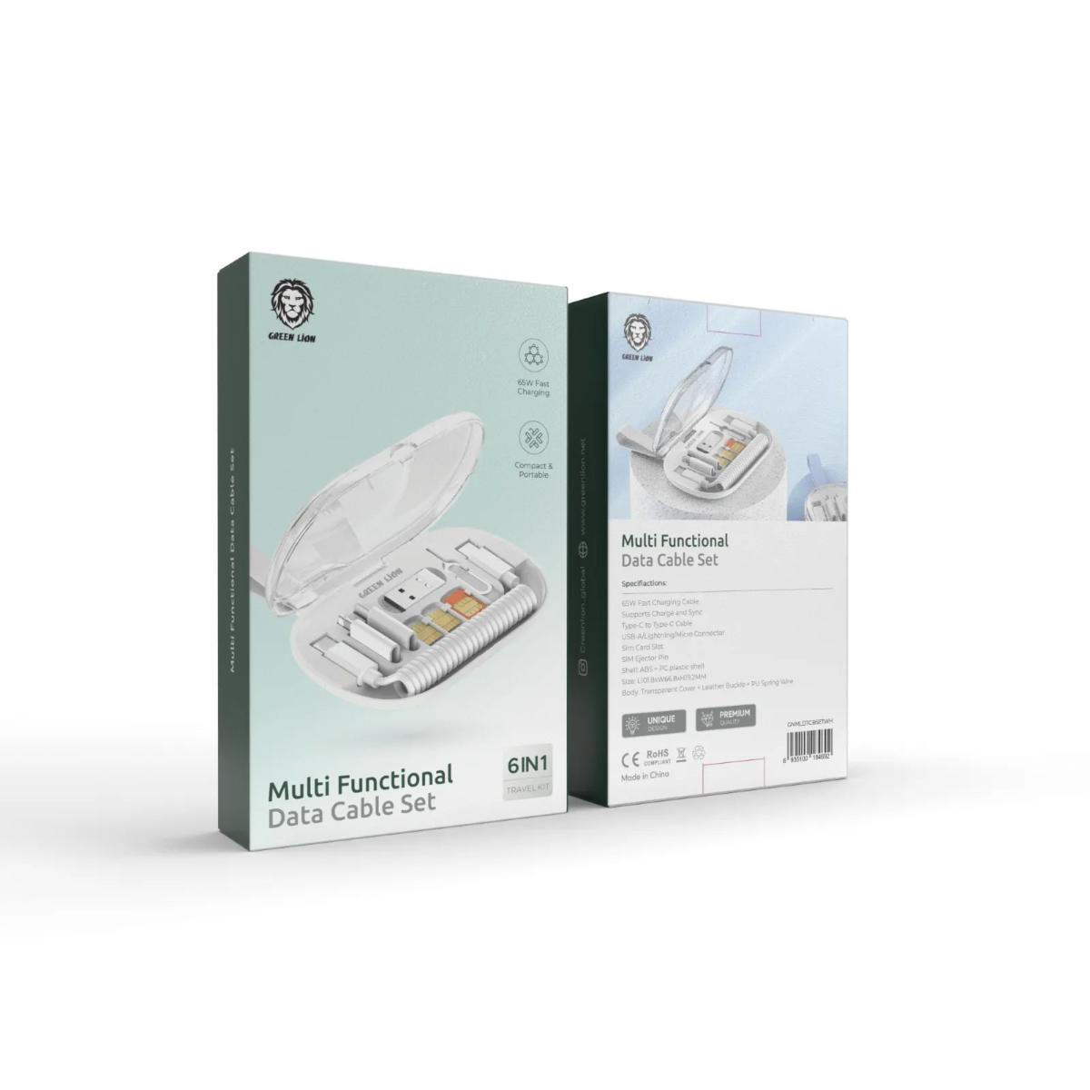 Green Lion 6 in 1 Multi Functional Data Cable Set