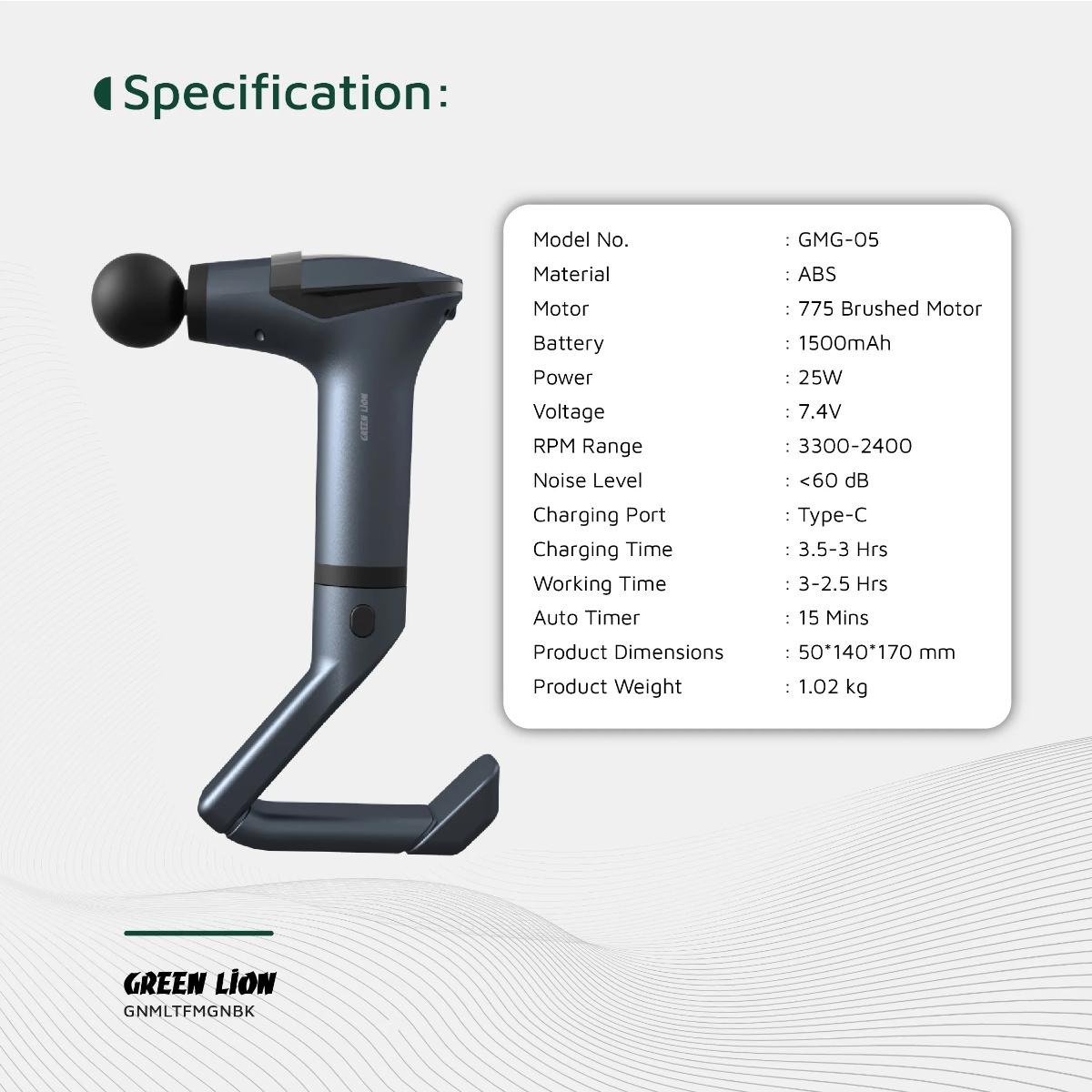 Green Lion Multifunctional Massage Gun GMG•05