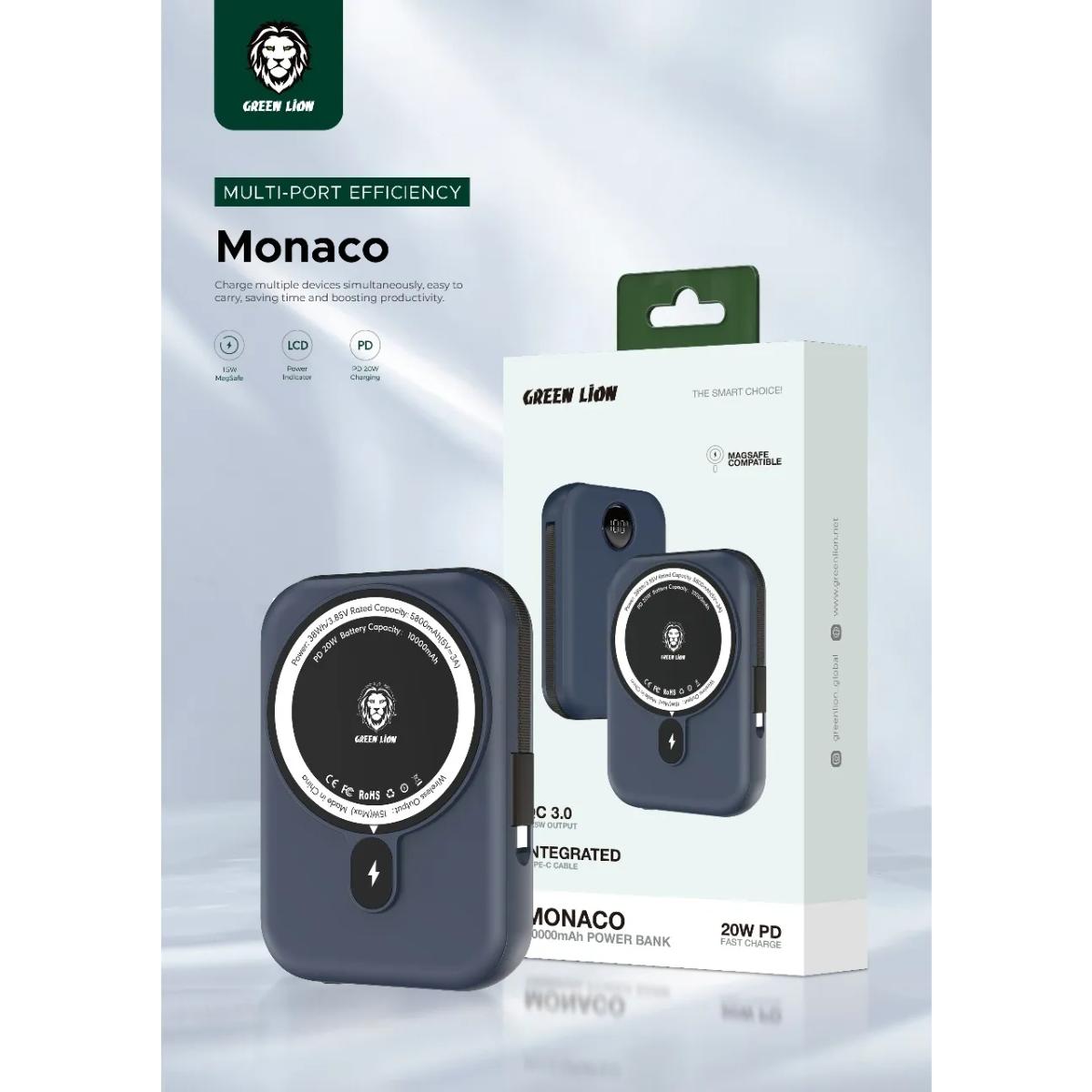 Green Lion 10000mAh Monaco MagSafe Power Bank