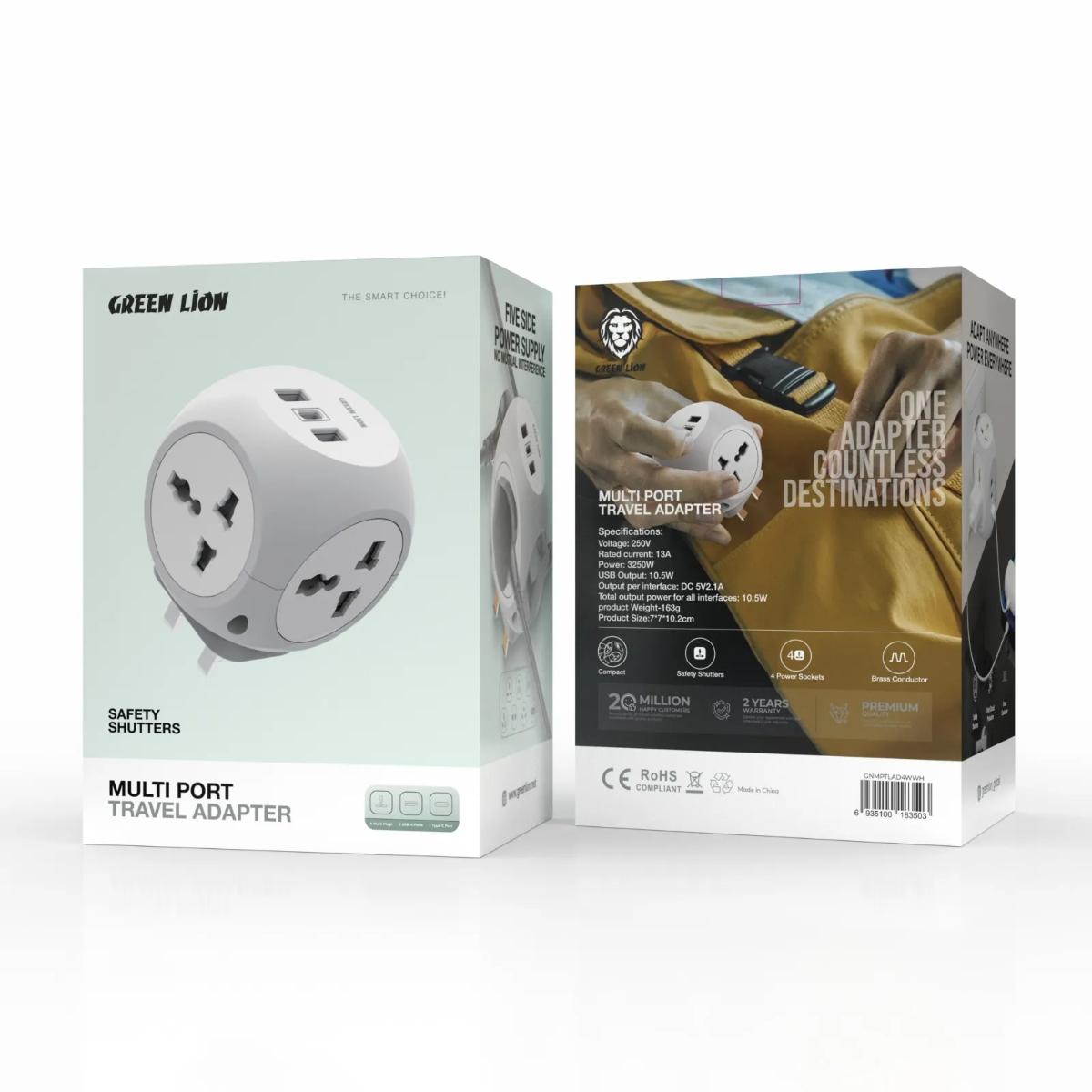 Green Lion Multi Port Travel Adapter
