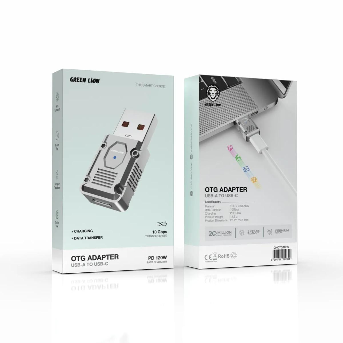 Green Lion OTG Adapter USB•A to USB•C 120W