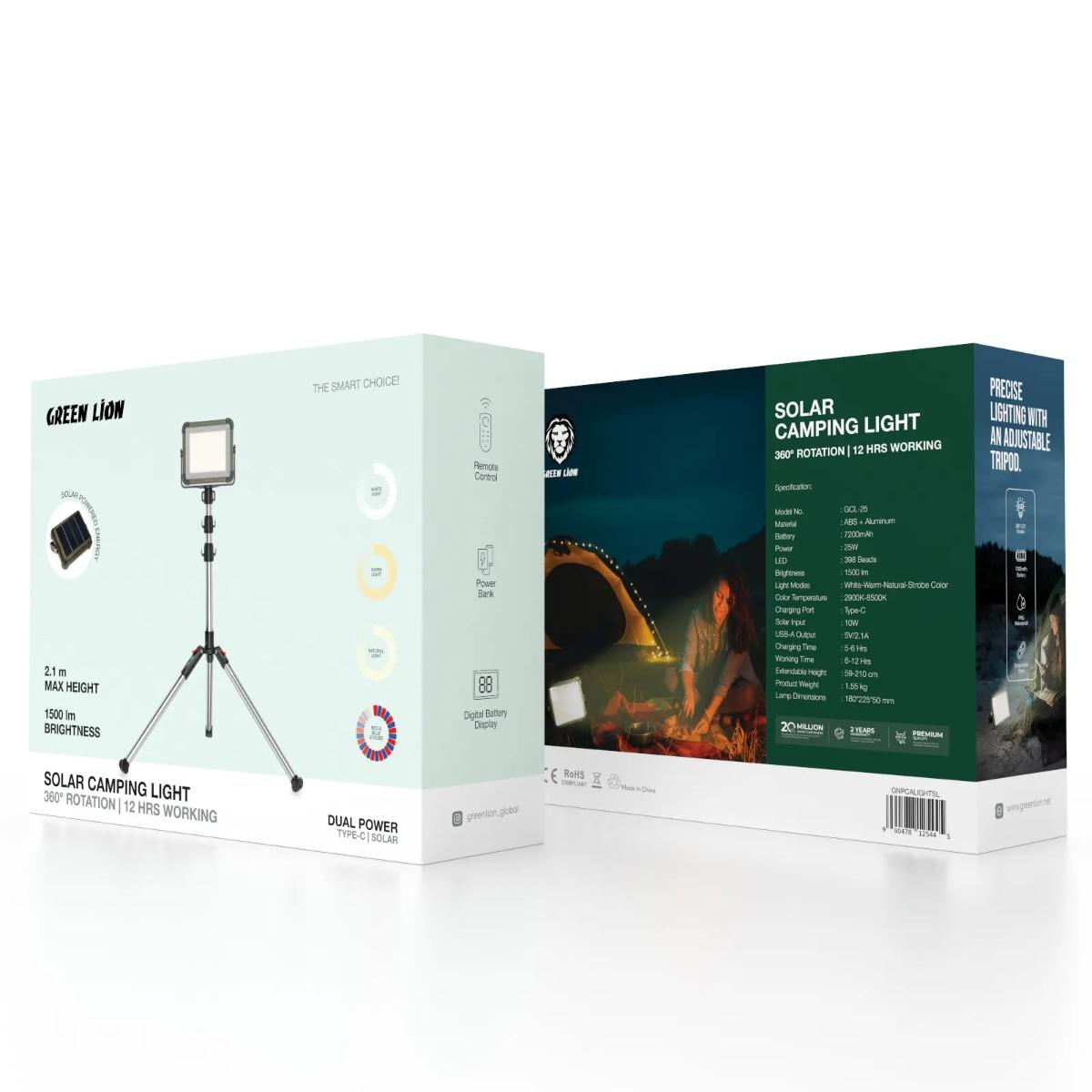 Green Lion Solar Camping Light 7200mAh