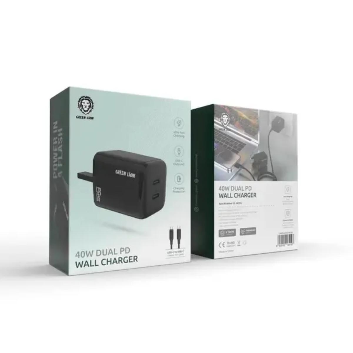 Green Lion 40W Dual USB-C PD Fast Wall Charger
