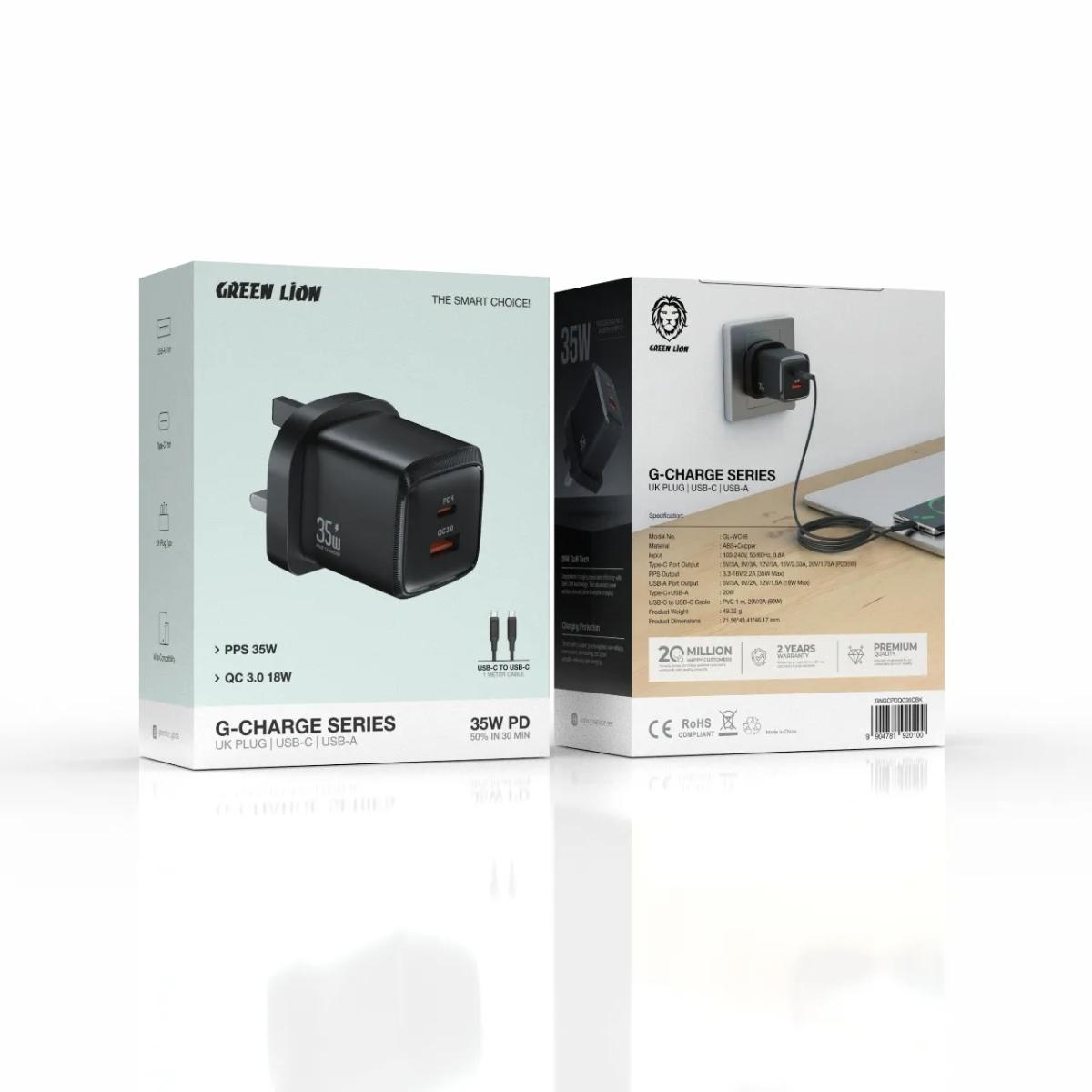Green Lion G•Charge 35W Dual Port Wall Charger