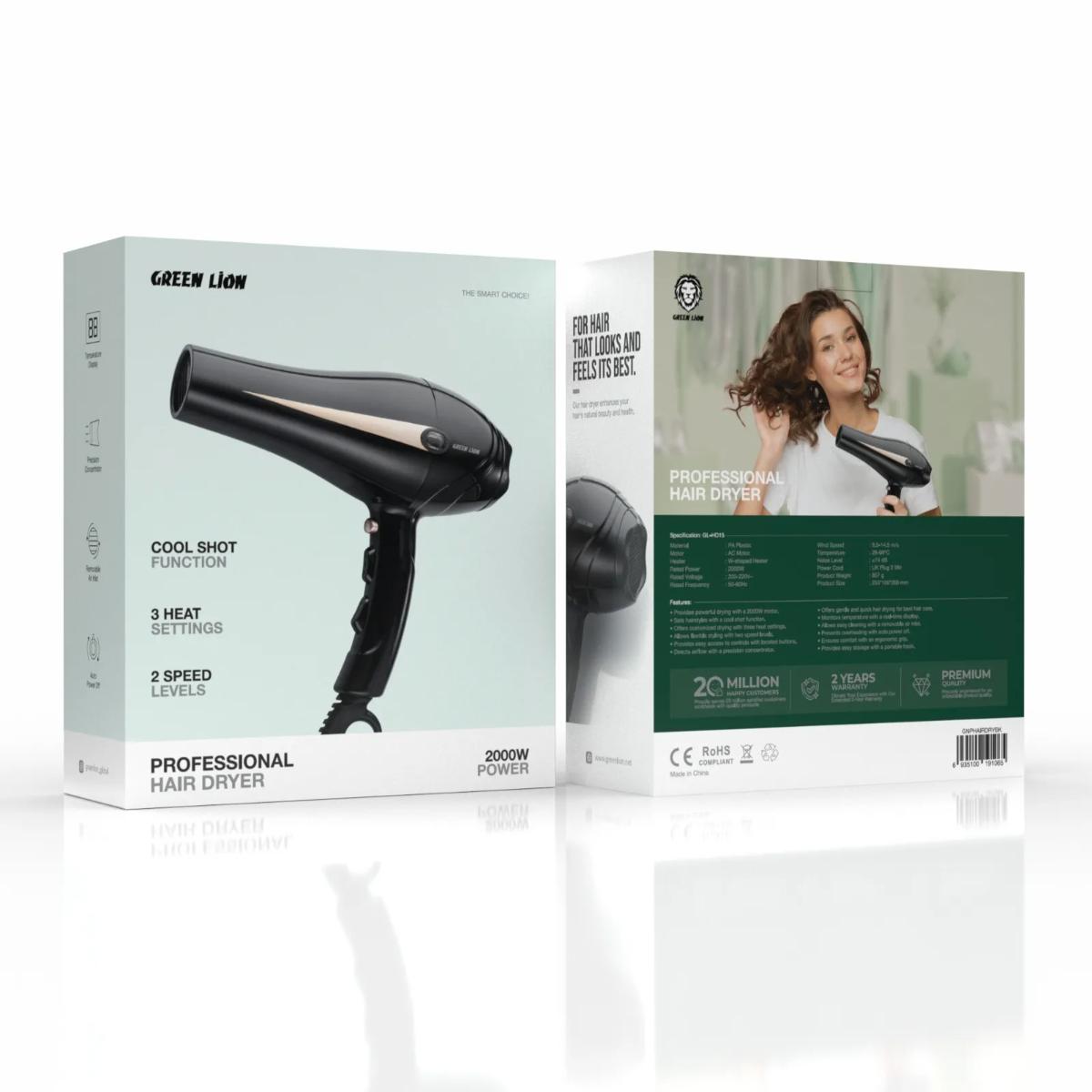 Green Lion Professional Hair Dryer 2000W