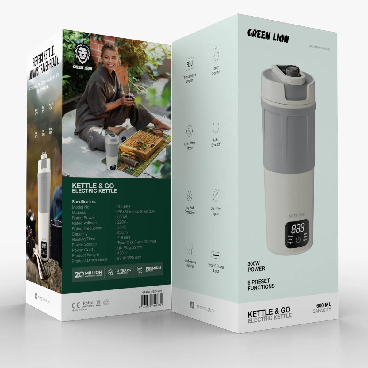 Green Lion Portable Electric Kettle (600mL)