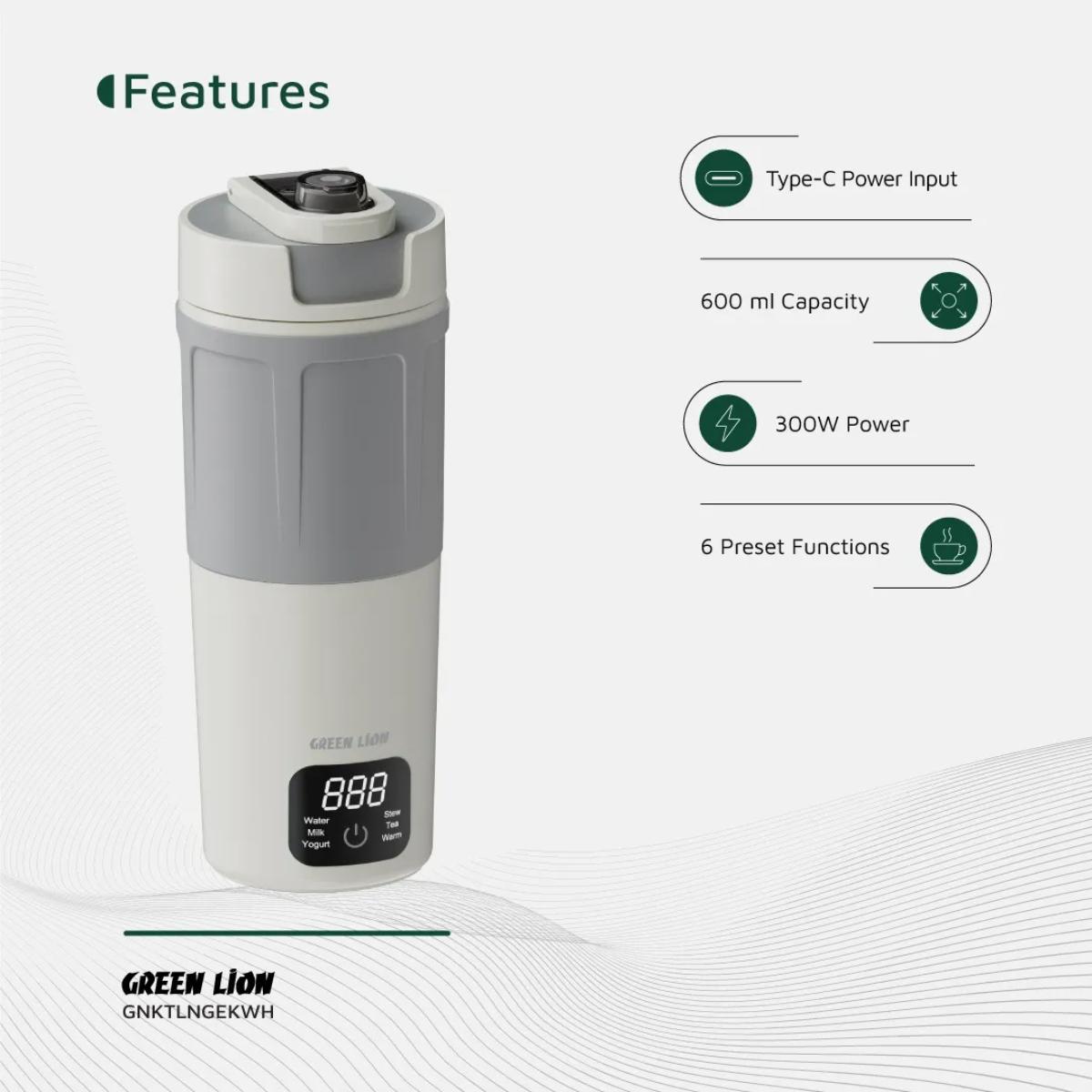 Green Lion Portable Electric Kettle (600mL)