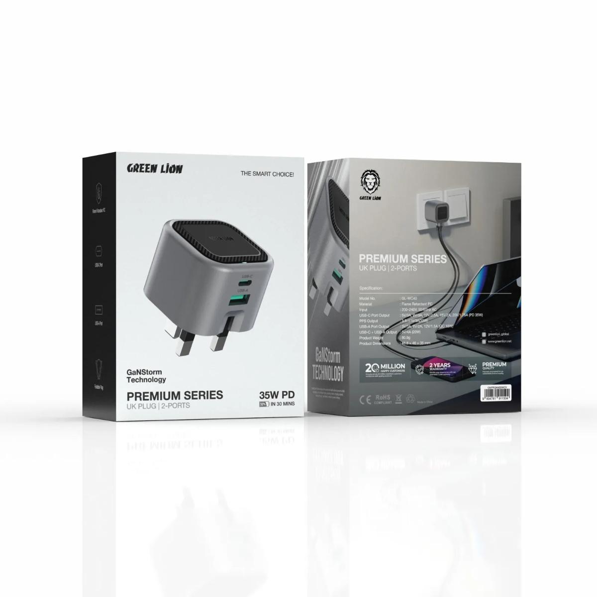 Green Lion Premium 35W GaN Foldable Wall Charger