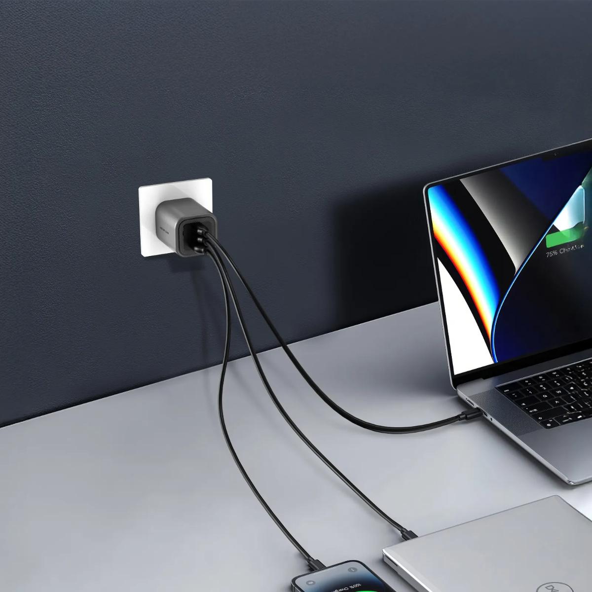 Green Lion Premium 65W GaN 3-Port Wall Charger
