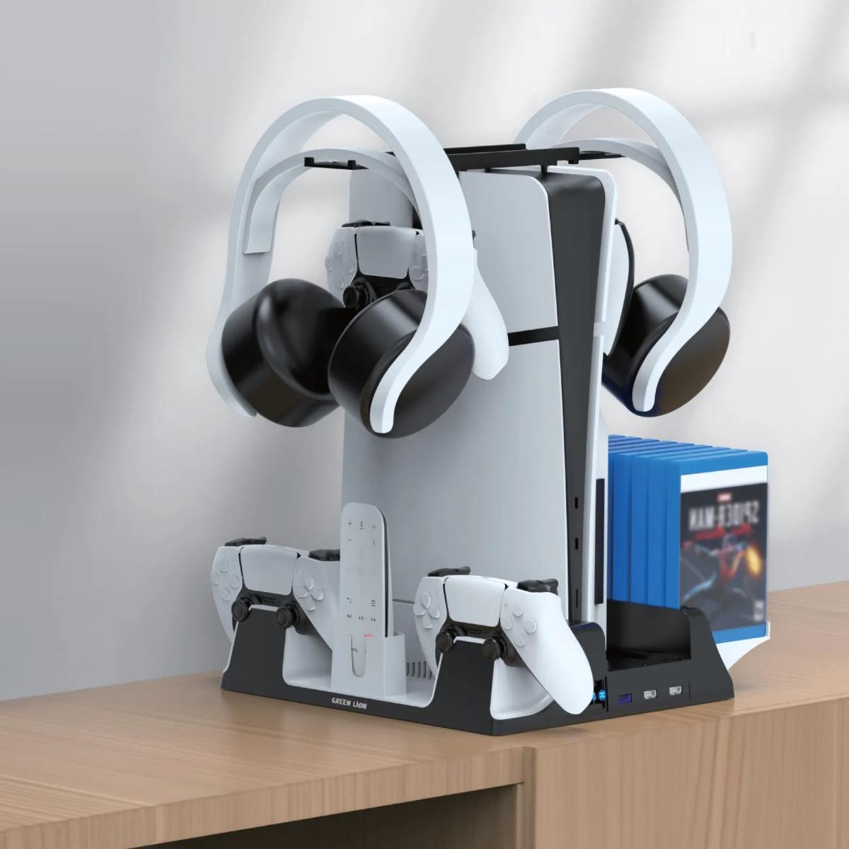 Green Lion PS5 Cooling Stand with Charging Station