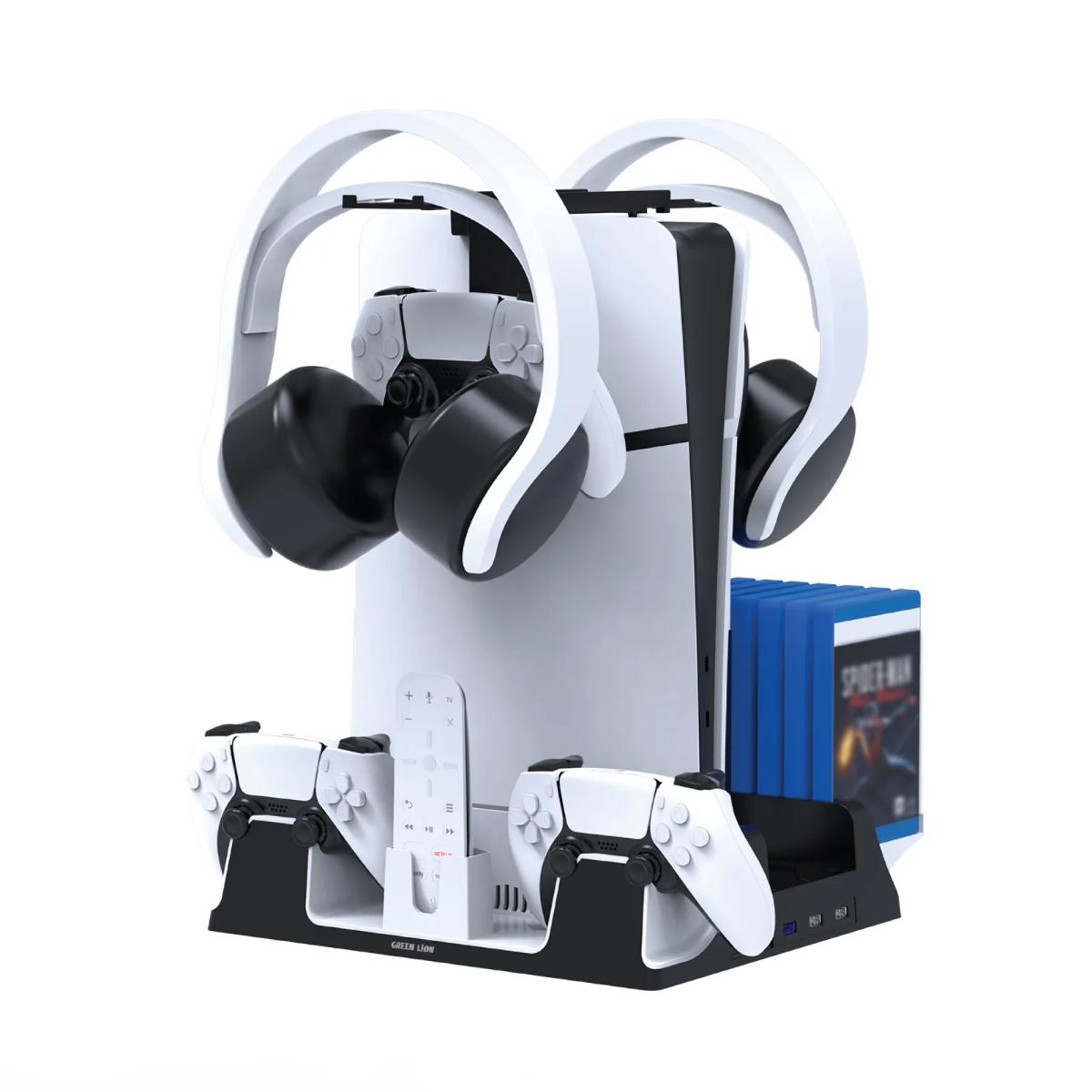 Green Lion PS5 Cooling Stand with Charging Station