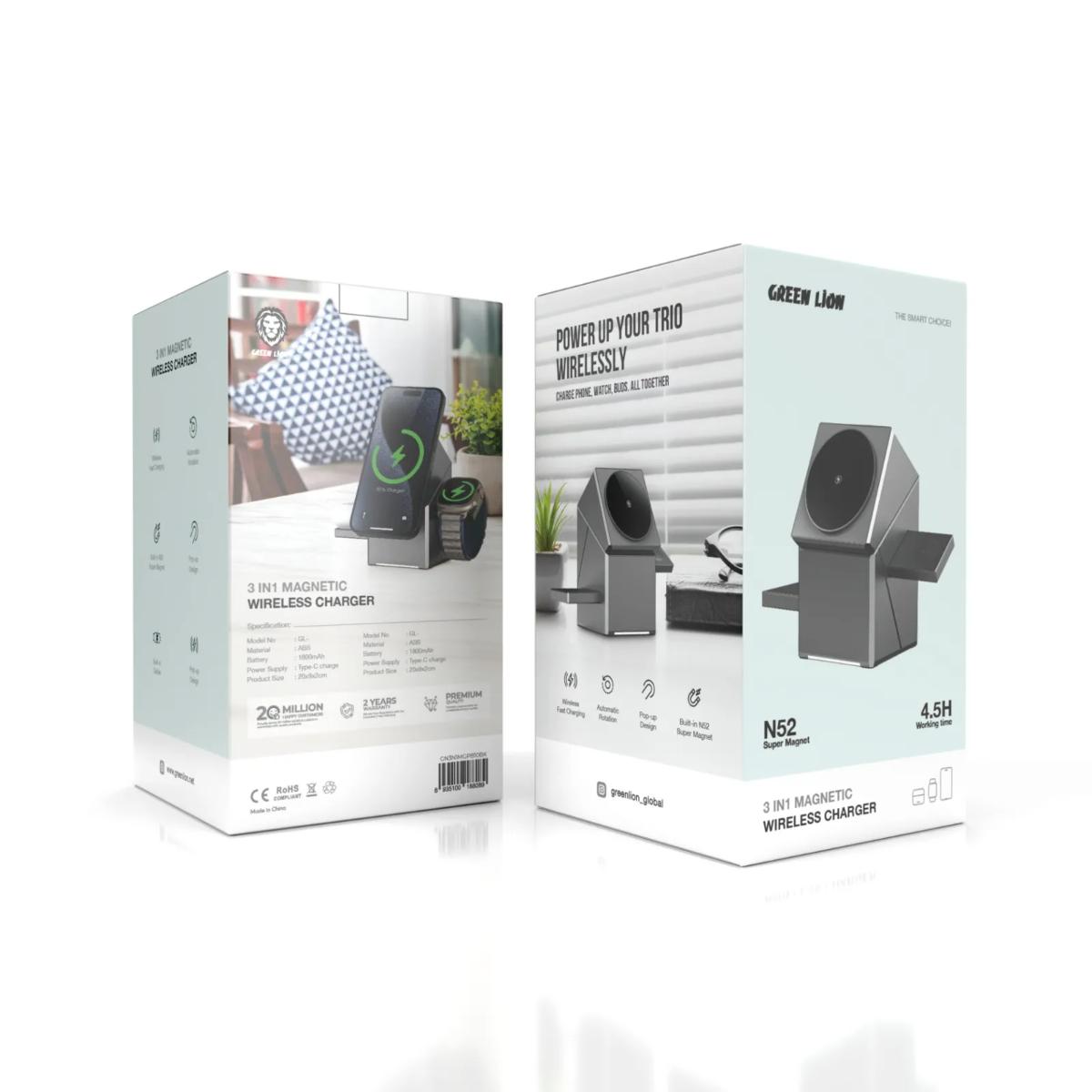 Green Lion Power Trio 3 In 1 Wireless Charger