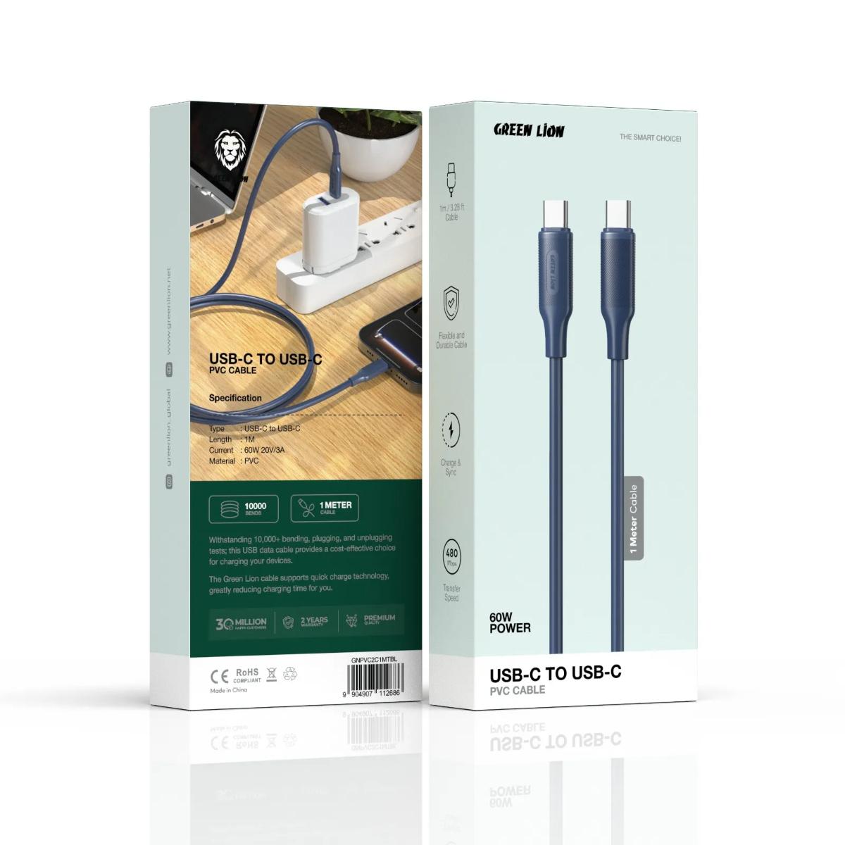 Green Lion PVC 1M Cable C To C