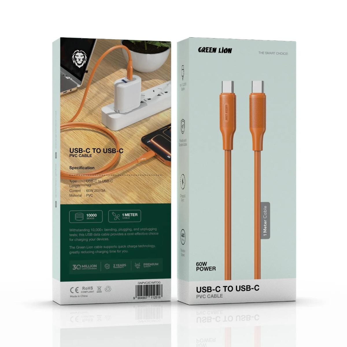 Green Lion PVC 1M Cable C To C
