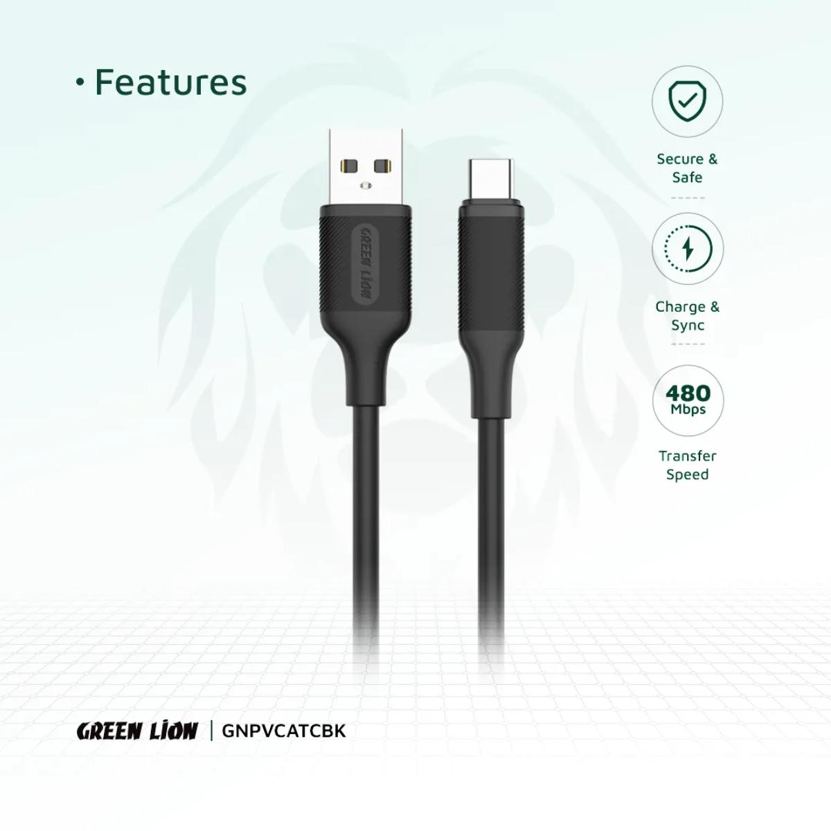 Green Lion USB•A To Type•C PVC Cable(1m)