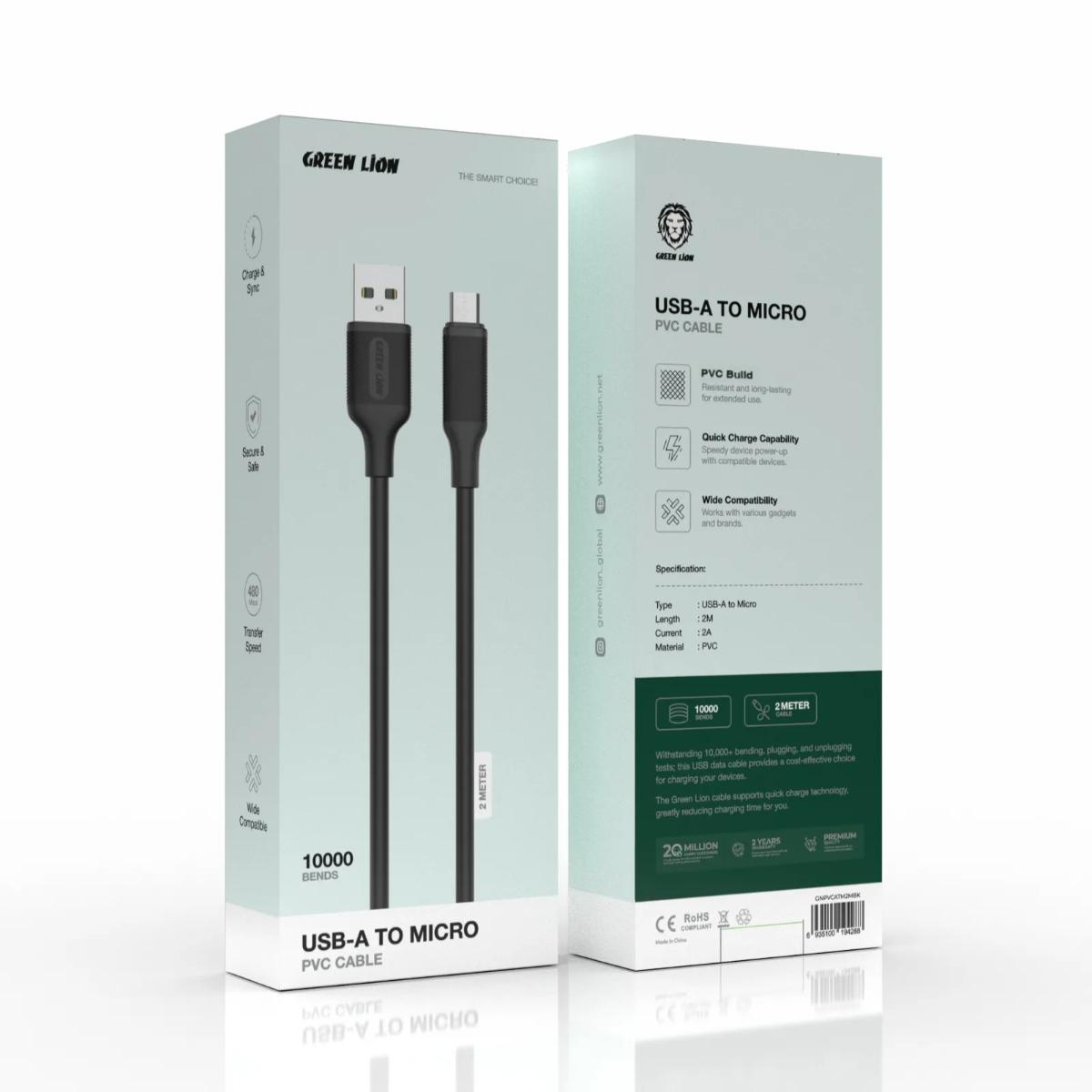 Green Lion USB•A to Micro PVC Cable