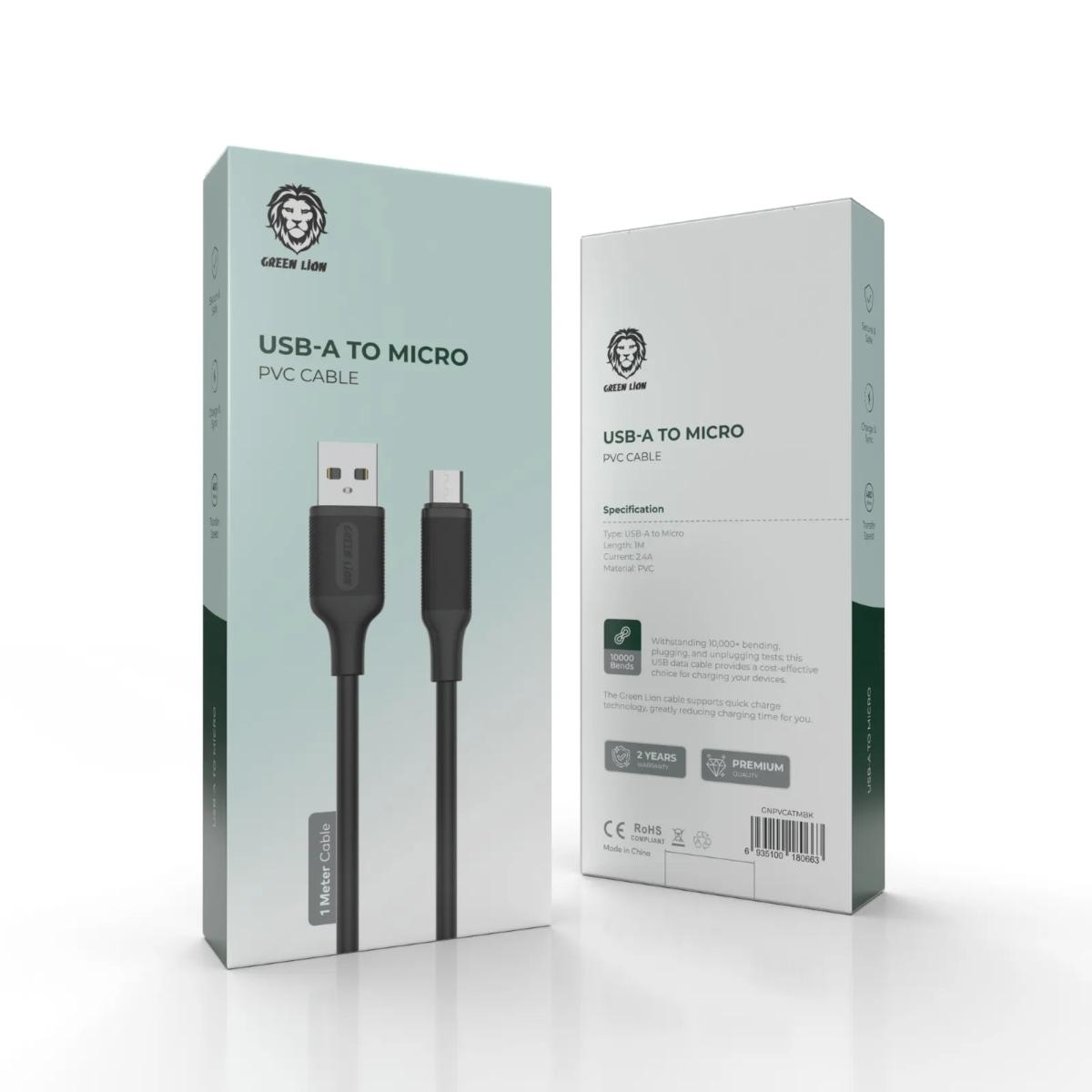Green Lion USB•A To Micro PVC Cable