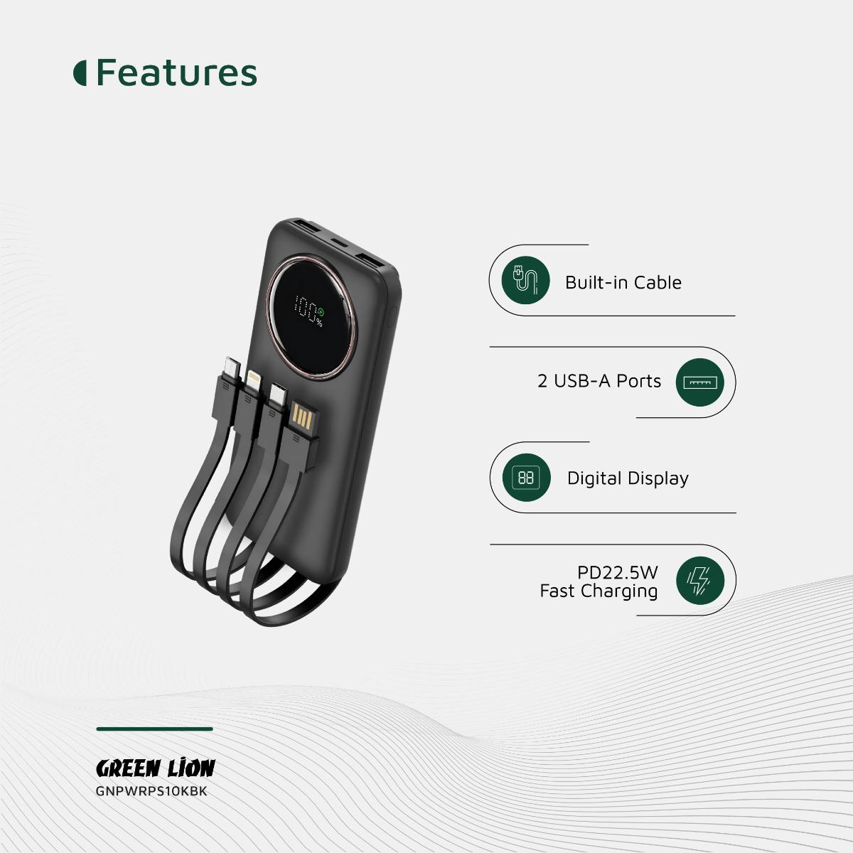 Green Lion Power Pulse 22.5W 10000mAh Power Bank