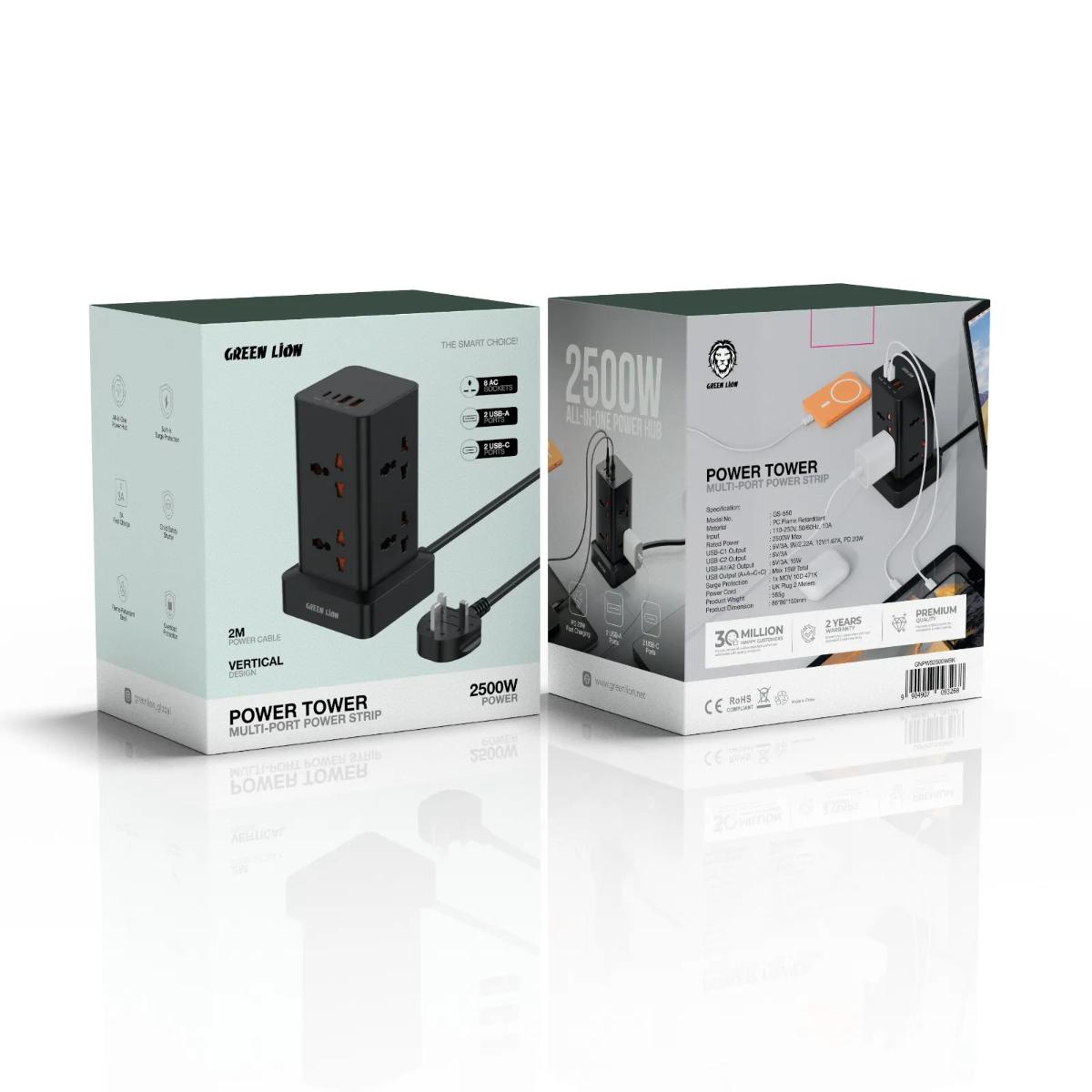 Green Lion Multi-Port Power Tower (2500W)