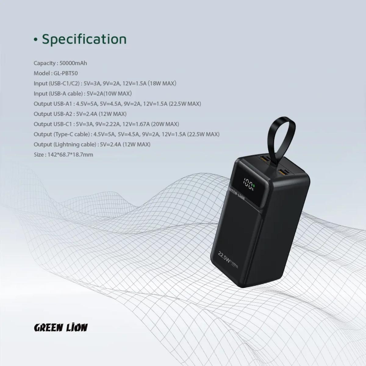 Green Lion Power Tank 50000mAh Power Bank