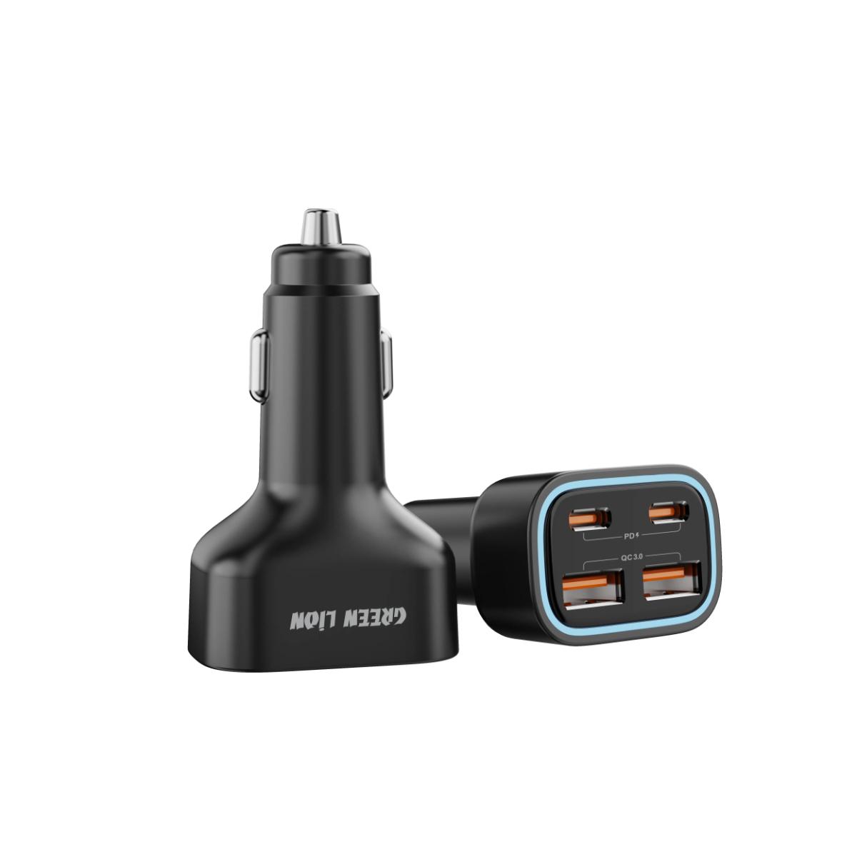 Green Lion Quad Port 70W Car Charger PD+QC 35W