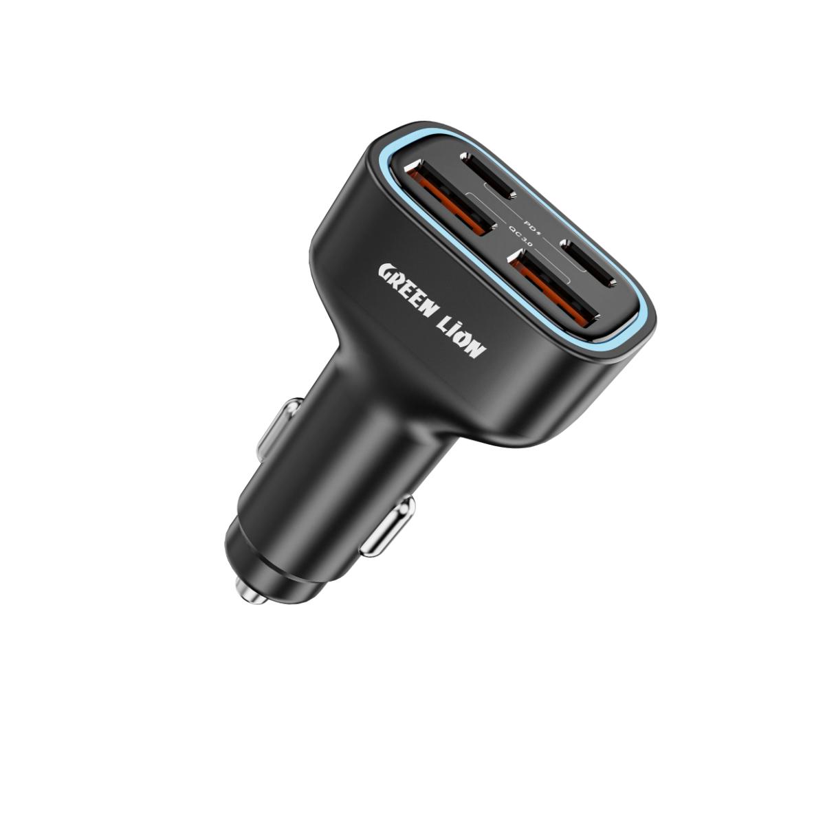 Green Lion Quad Port 70W Car Charger PD+QC 35W