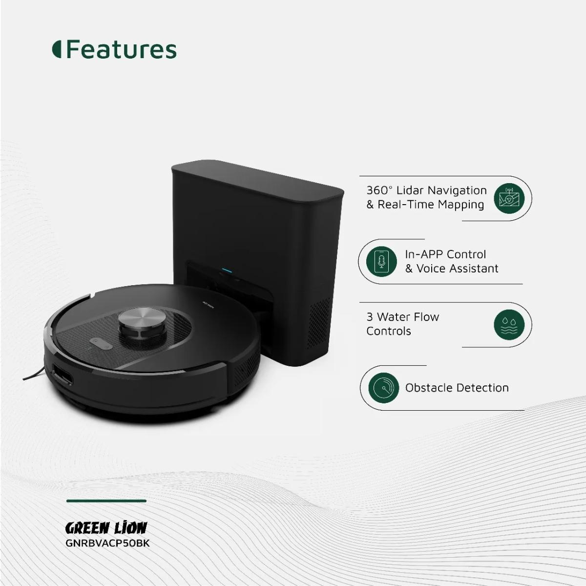 Green Lion Smart Robot Vacuum Pro 4000Pa Suction