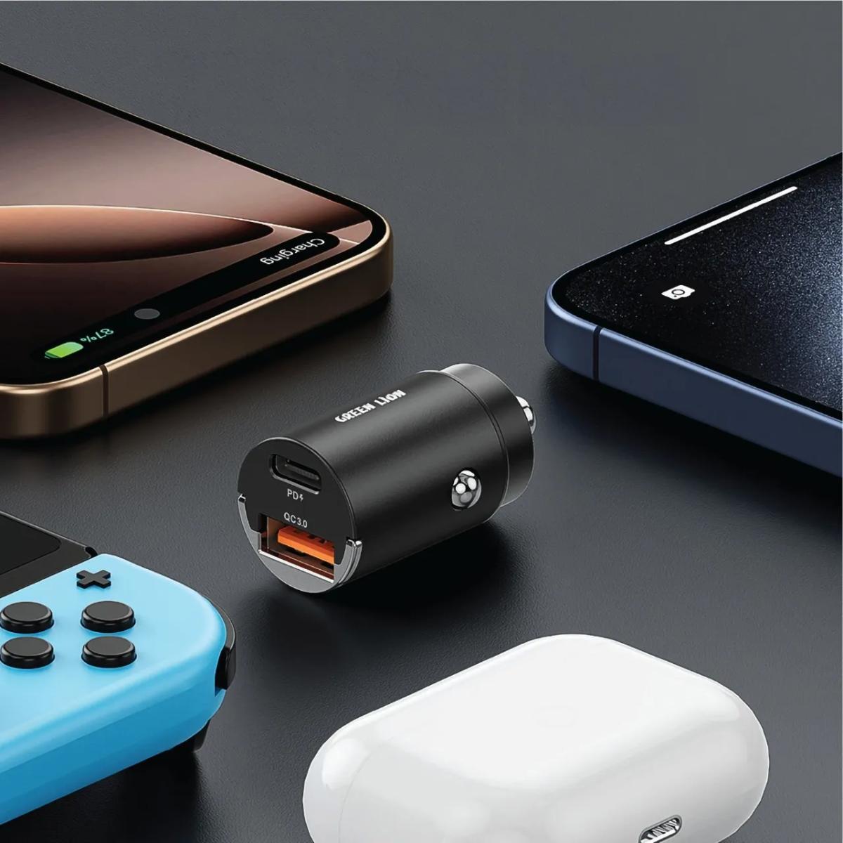Green Lion 36W Metal Dual-Port PD Car Charger