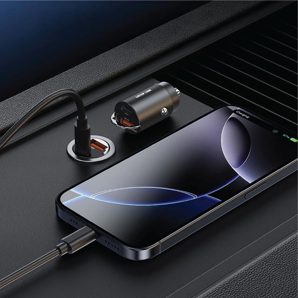 Green Lion Ring Charge Dual Port Car Charger