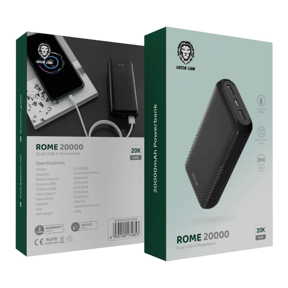 Green Lion Rome 20,000mAh Power Bank