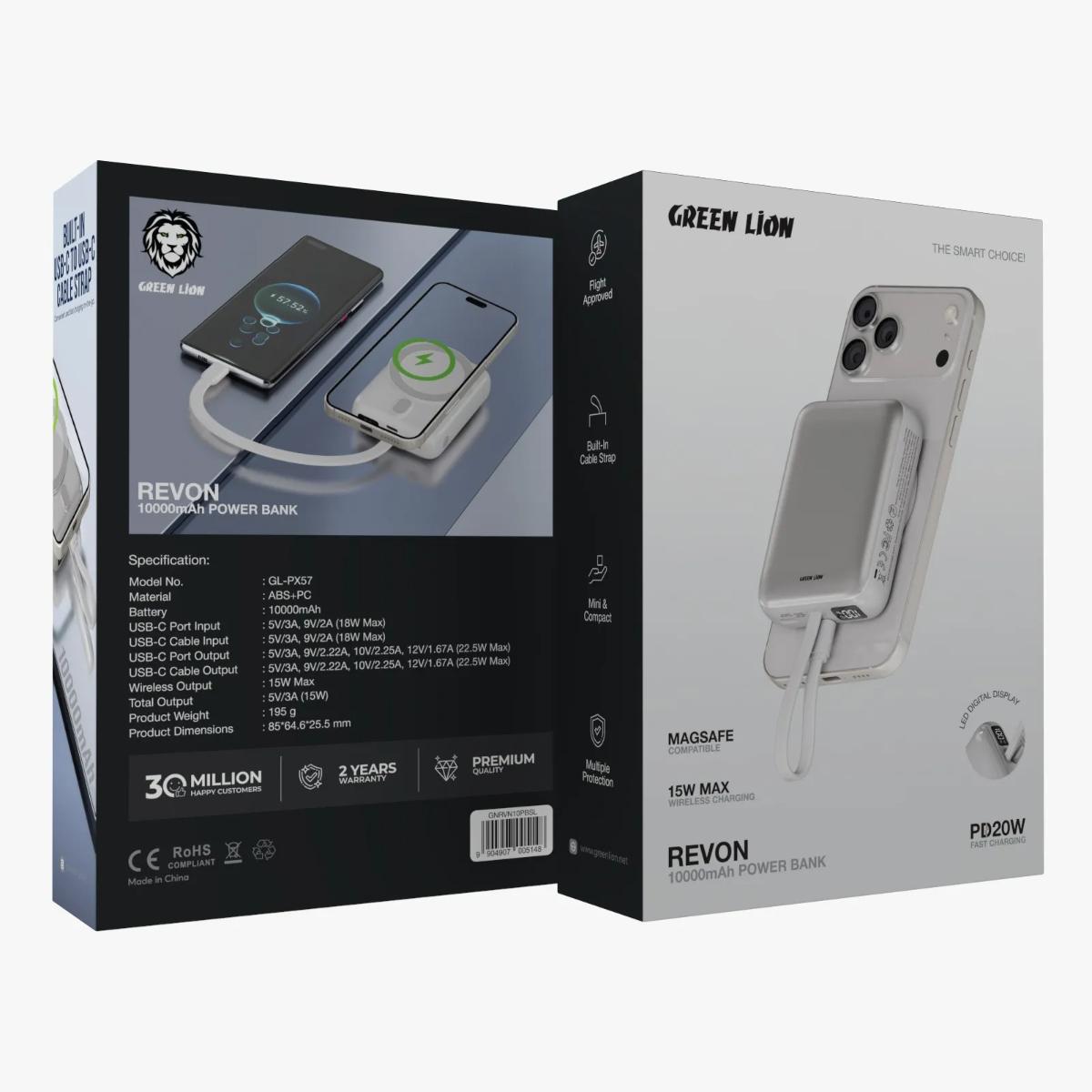 Green Lion Revon 10000mAh Mini MagSafe Power Bank